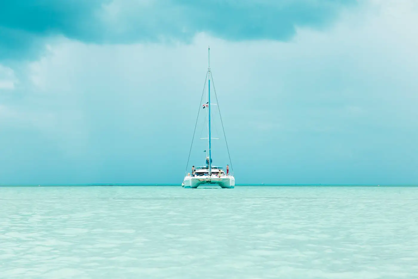 Catamaran sailing off Punta Cana