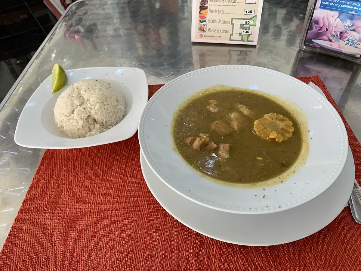 A bowl of sancocho, a Dominican stew