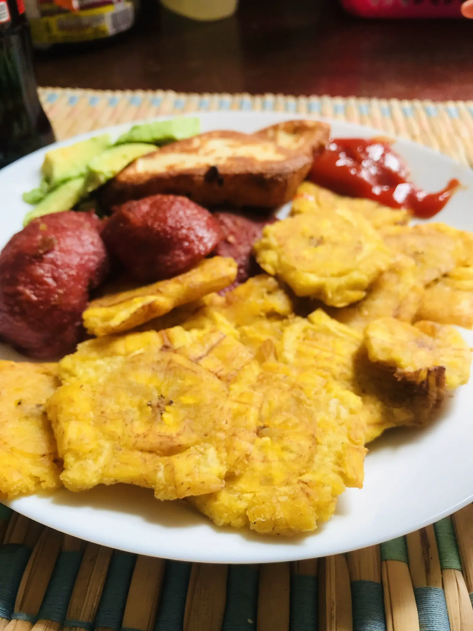 Tostones with salami